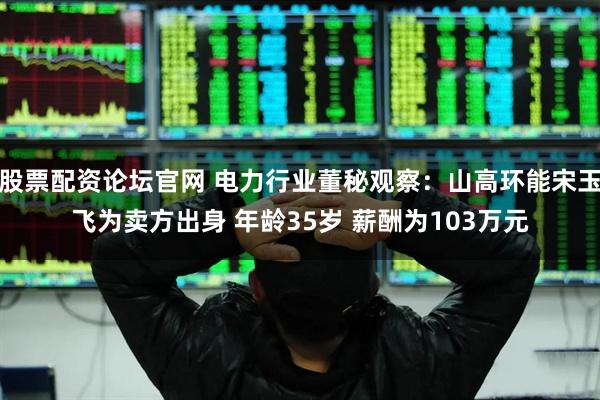 股票配资论坛官网 电力行业董秘观察：山高环能宋玉飞为卖方出身 年龄35岁 薪酬为103万元